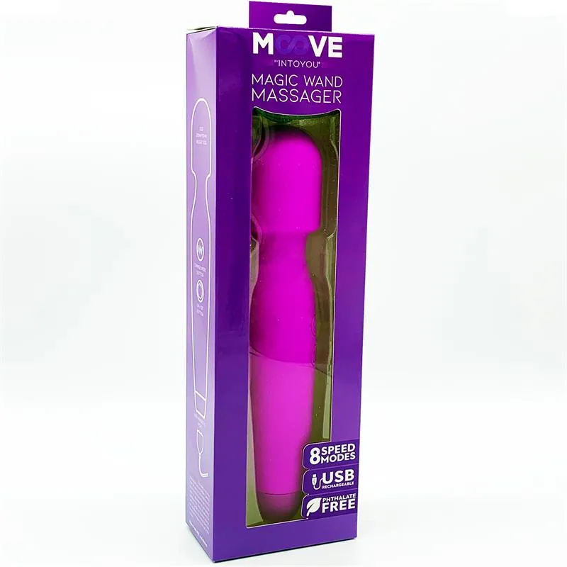 Vibrador Varinha Mágica em Silicone Roxo Moove — vista 2 de 3