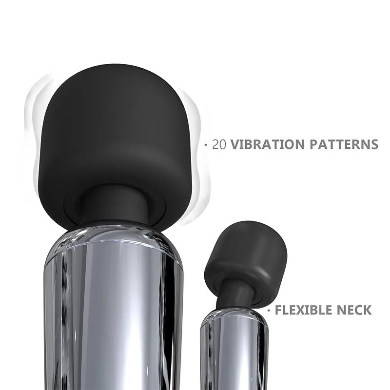 Vibrador Varinha Silvery Super Potente Sem Fios USB Crómio Action — vista 6 de 8