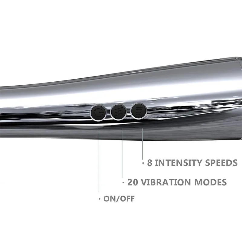 Vibrador Varinha Silvery Super Potente Sem Fios USB Crómio Action — vista 7 de 8