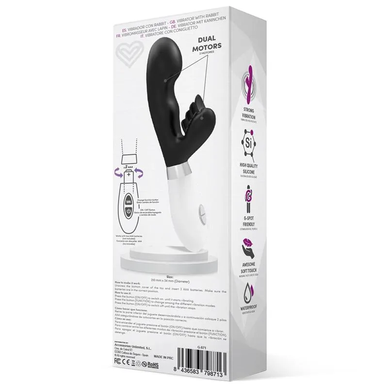 Vibrador Coelho Sliper em Silicone Preto — vista 3 de 3