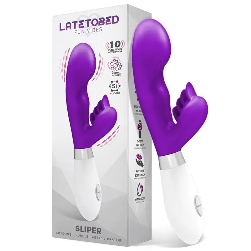 Vibrador Coelho Sliper em Silicone Roxo