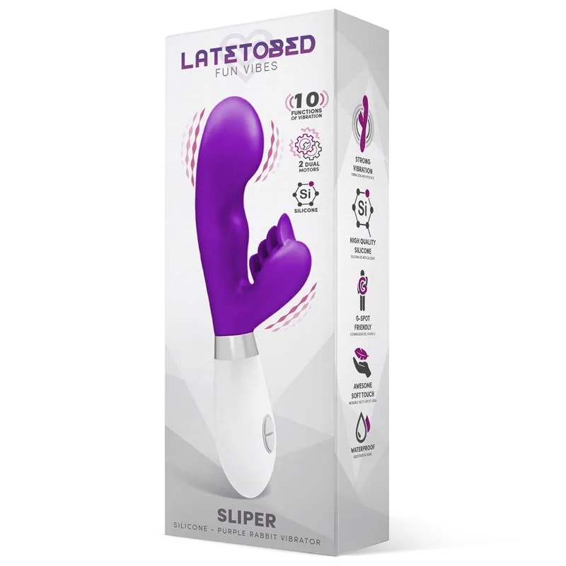 Vibrador Coelho Sliper em Silicone Roxo — vista 2 de 3