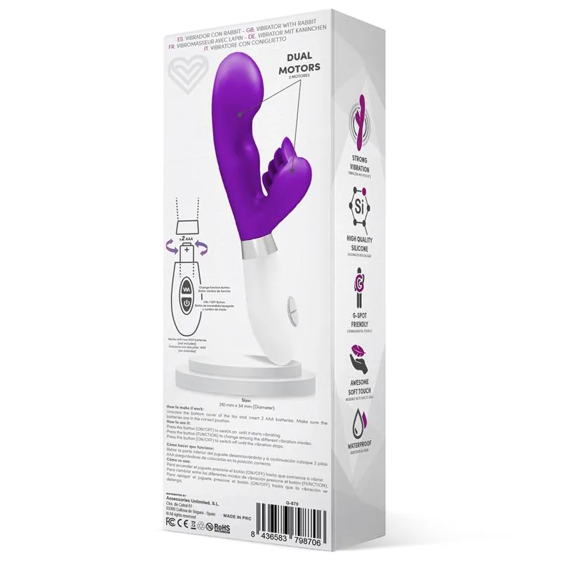Vibrador Coelho Sliper em Silicone Roxo — vista 3 de 3