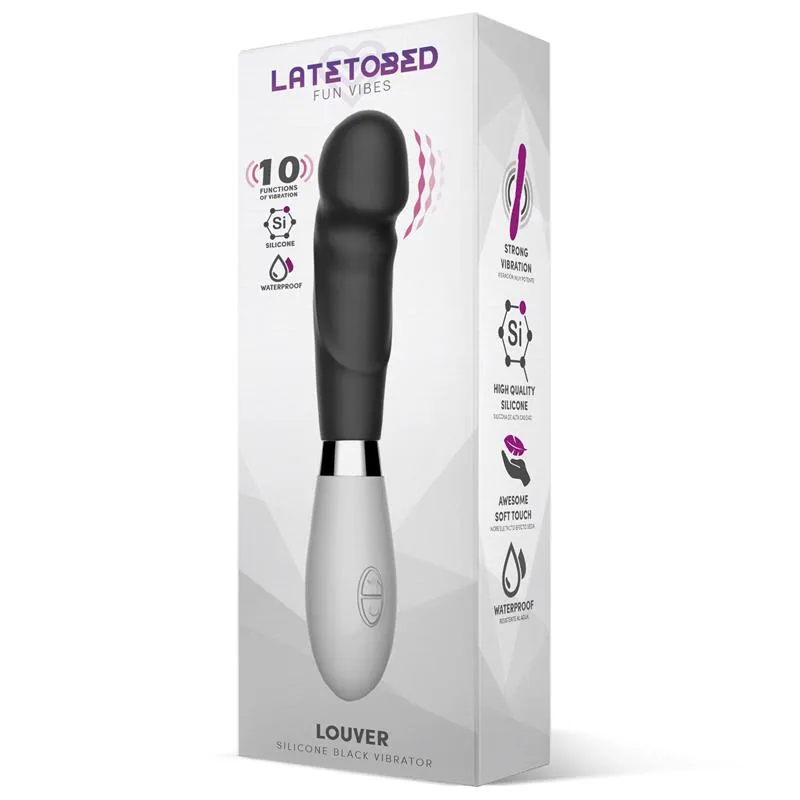 Vibrador Louver em Silicone Preto — vista 2 de 3