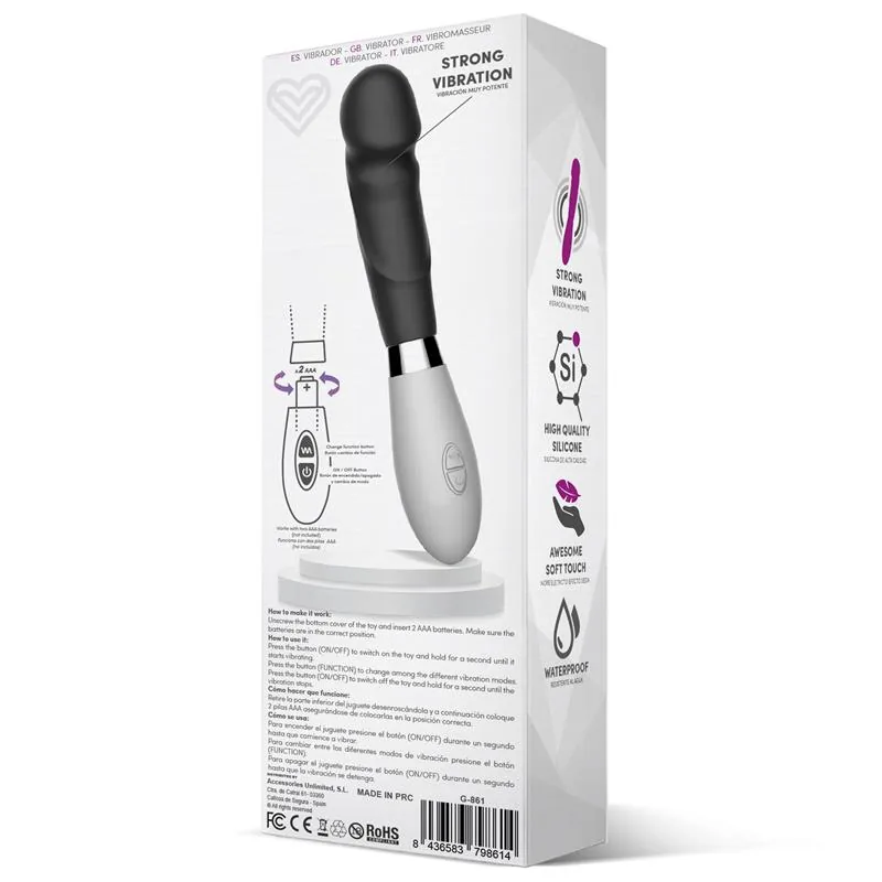 Vibrador Louver em Silicone Preto — vista 3 de 3