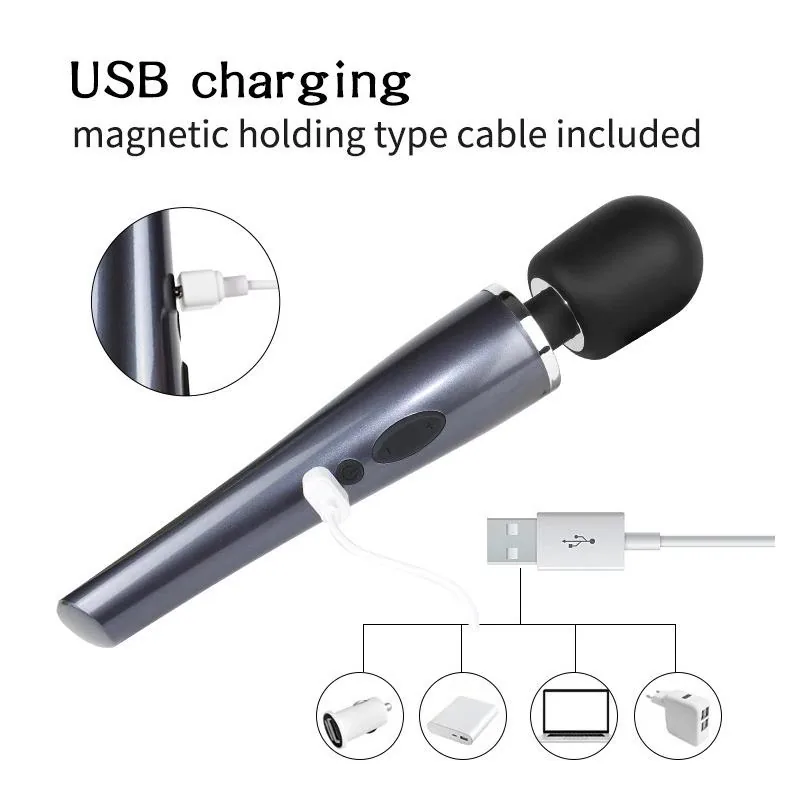 Vibrador de Varinha Relyme em Silicone Preto USB Tardenoche — vista 11 de 13