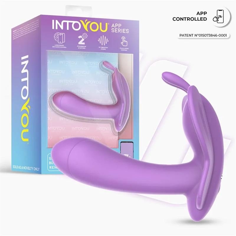 Vibrador Wingy Borboleta com Aplicação Lavanda InToYou — vista 2 de 10